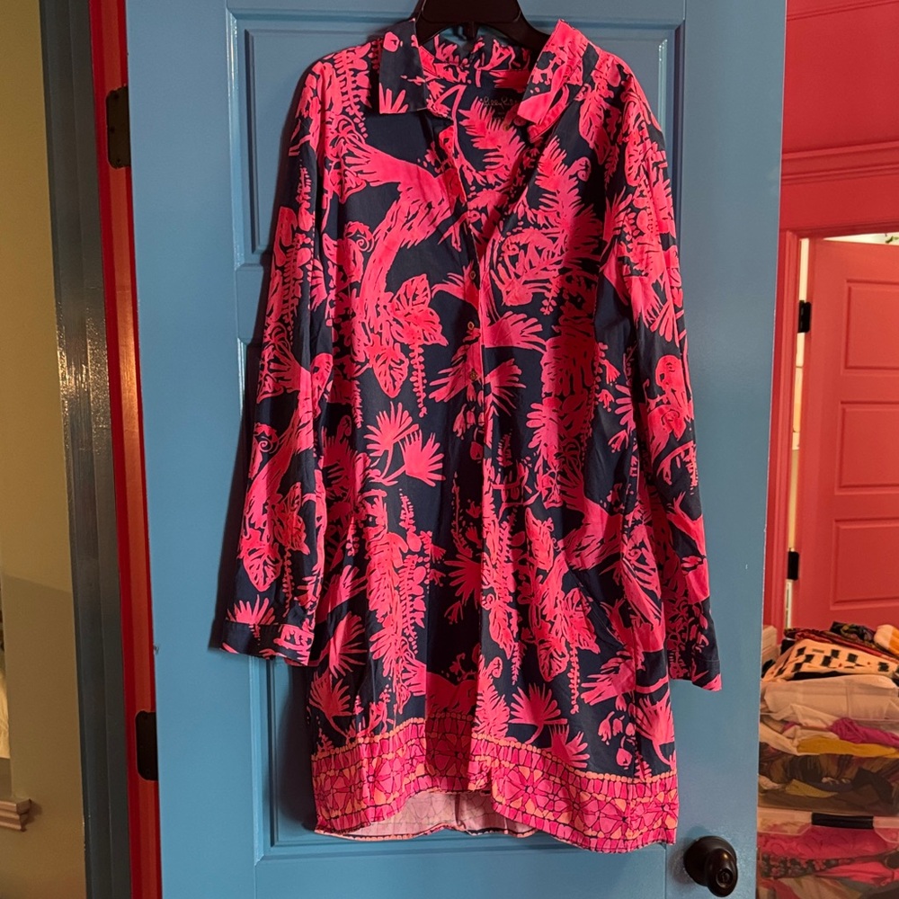 Women's Pink and Blue Lilly Pulitzer dress xl